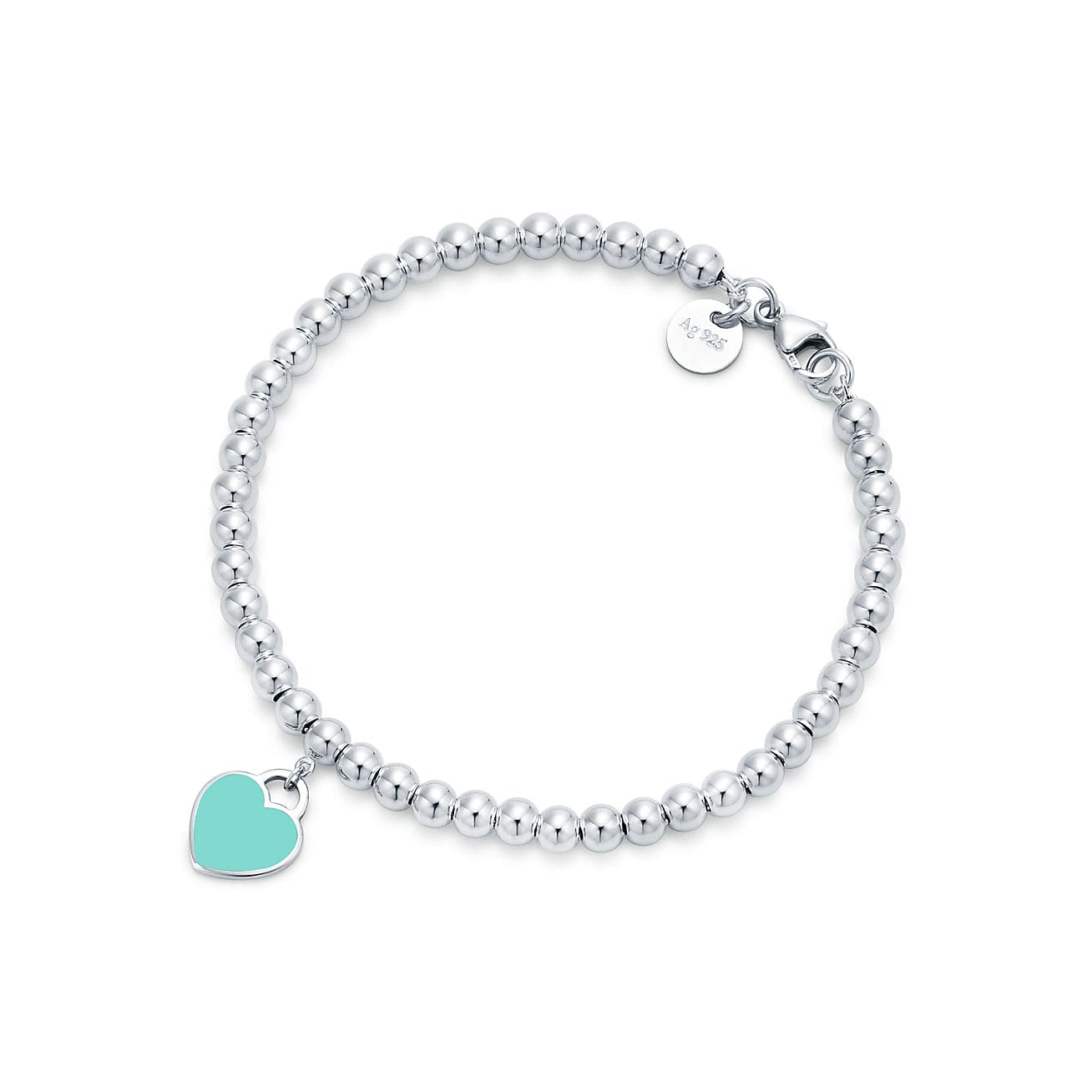 Return To Tiffany Blue Heart Tag Bead Bracelet