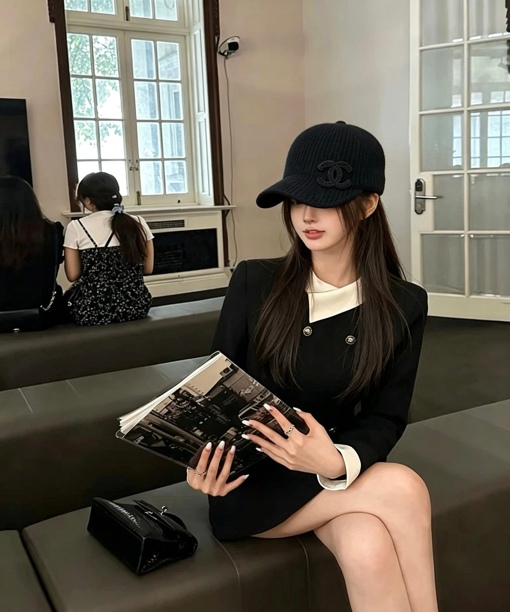 CHANEL Knit Equestrian Cap