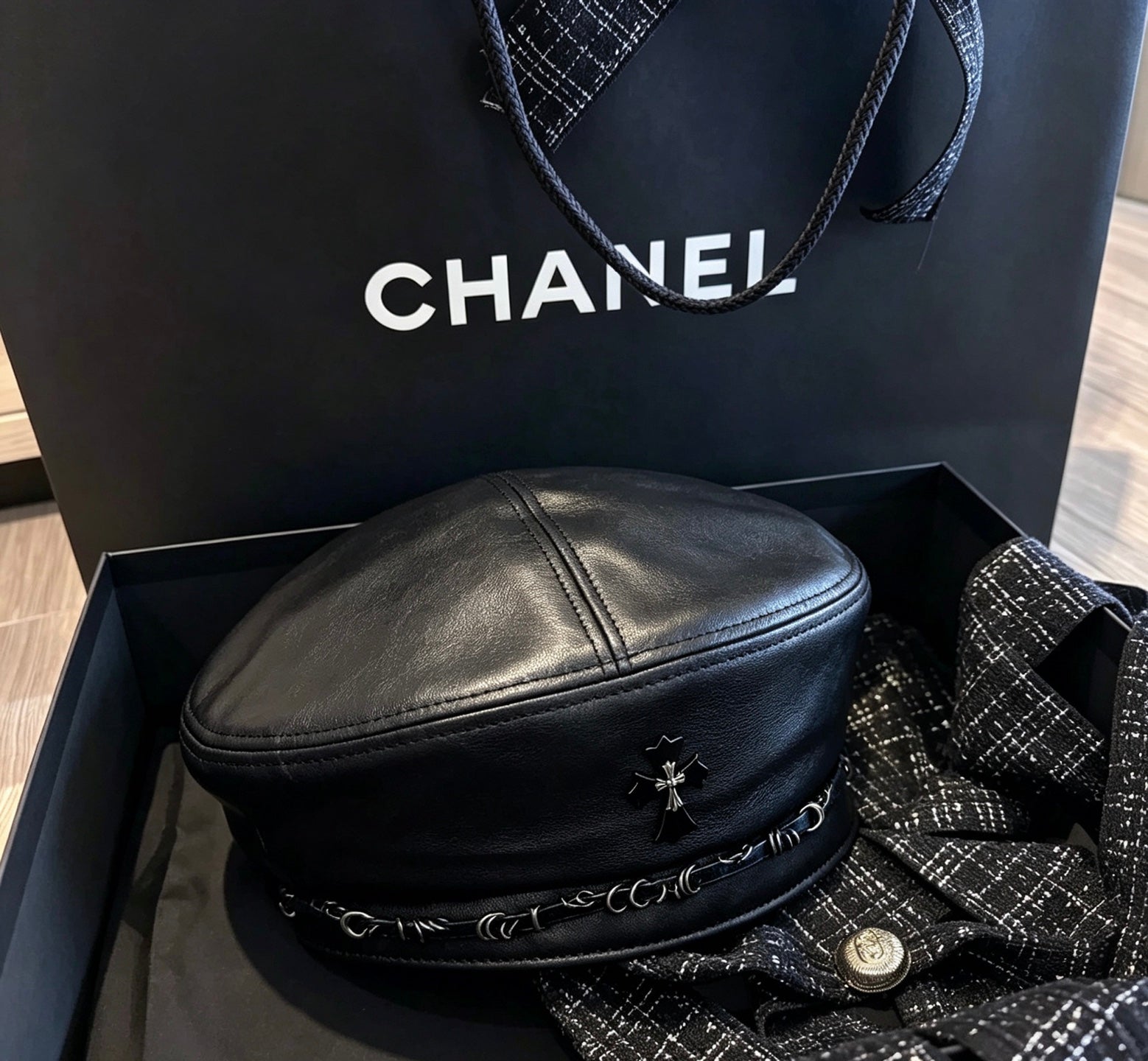 Chrome Hearts Leather Beret