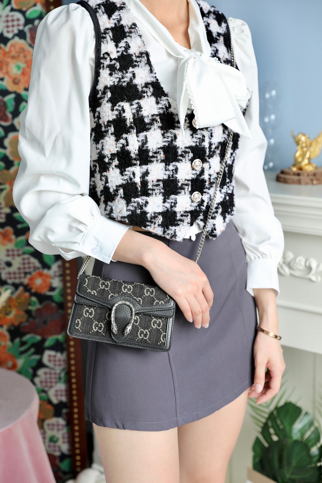 Gucci GG Supreme Black Denim Dionysus Bag – 476432/499623