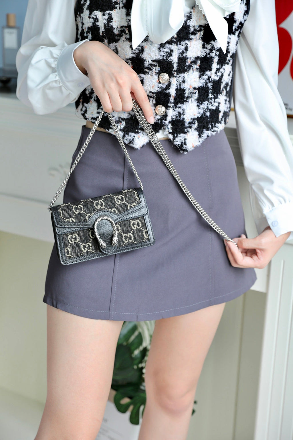 Gucci GG Supreme Black Denim Dionysus Bag – 476432/499623