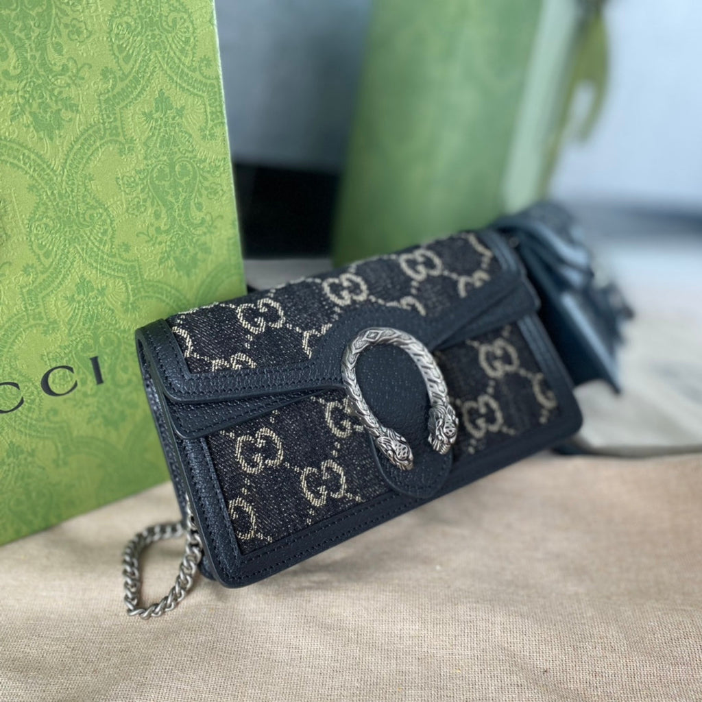 Gucci GG Supreme Black Denim Dionysus Bag – 476432/499623