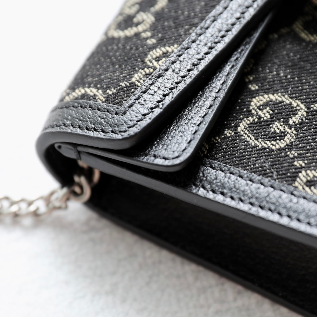 Gucci GG Supreme Black Denim Dionysus Bag – 476432/499623