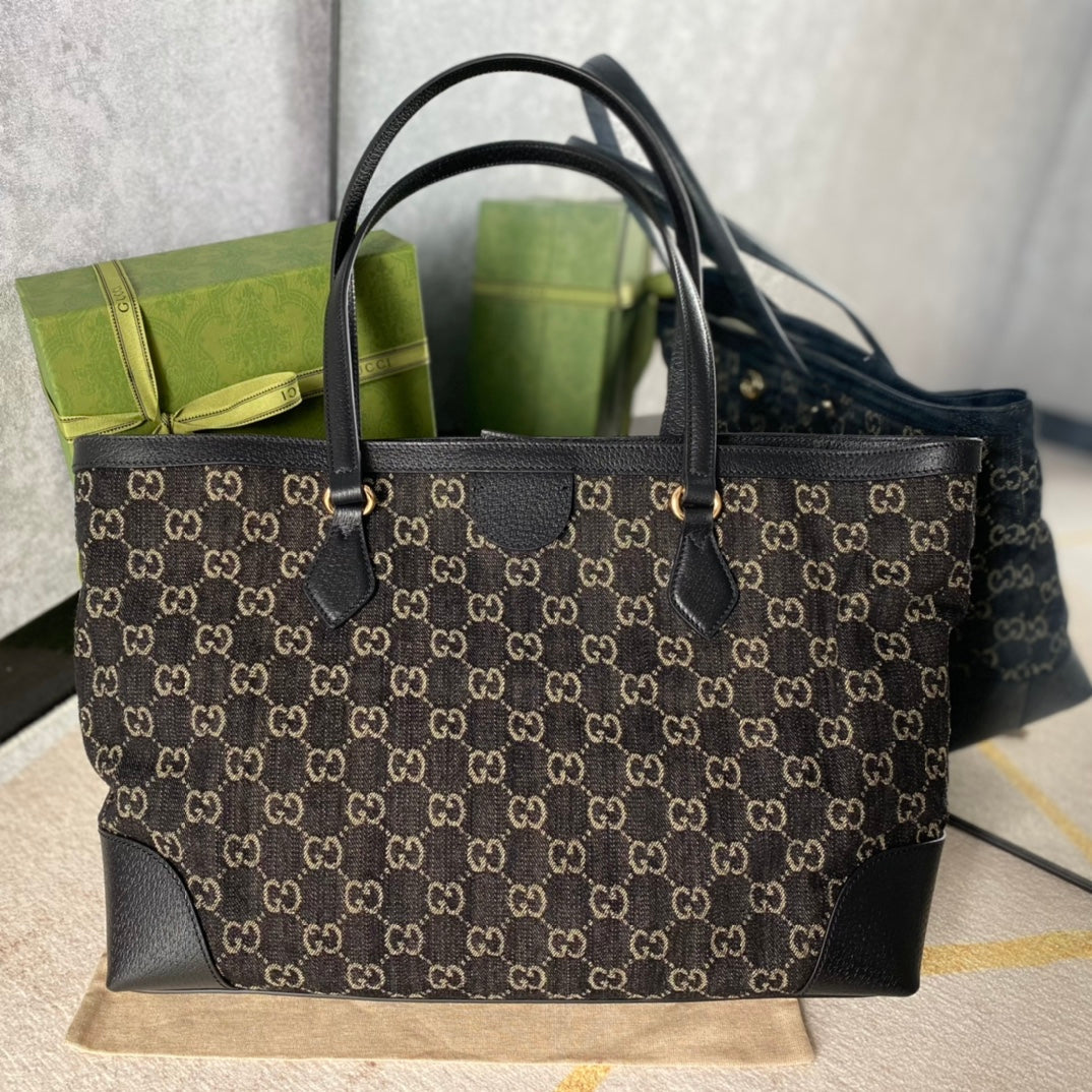 Gucci Black Denim Shopping Bag – 631685