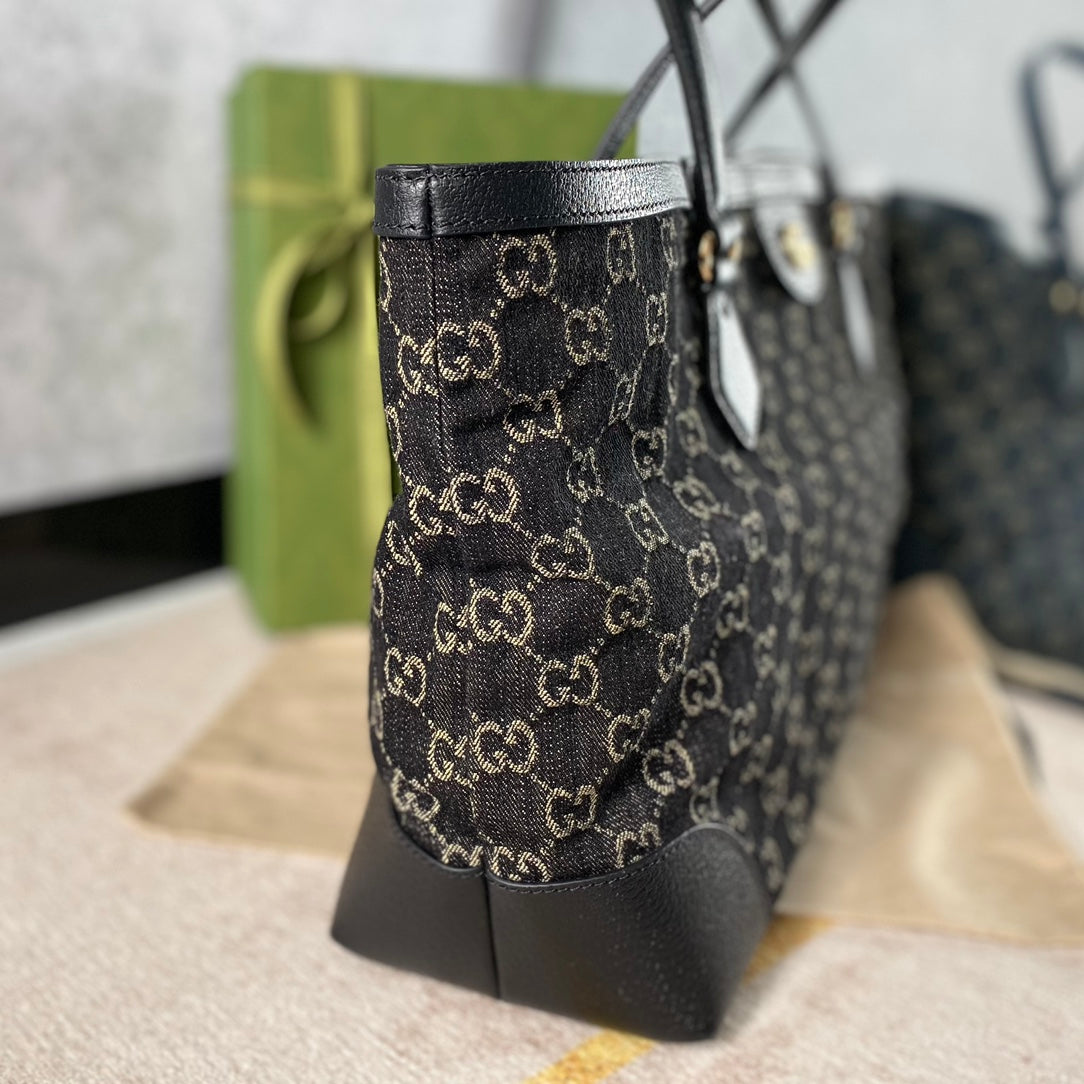 Gucci Black Denim Shopping Bag – 631685