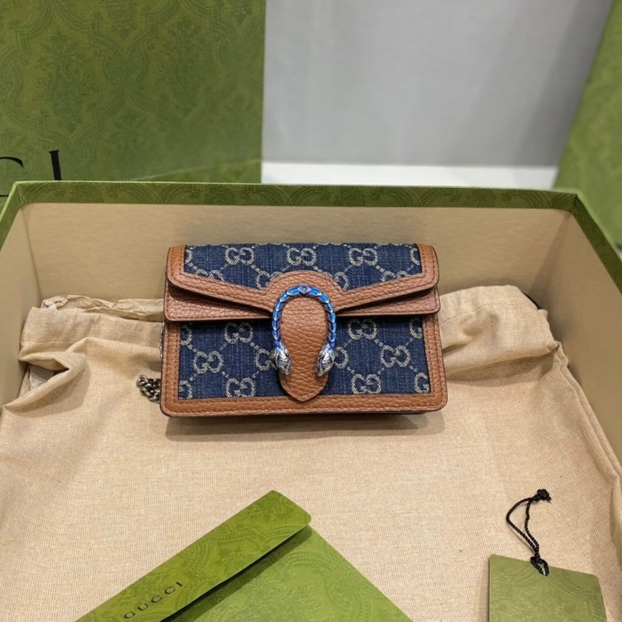 Gucci GG Supreme Black Denim Dionysus Bag – 476432/499623