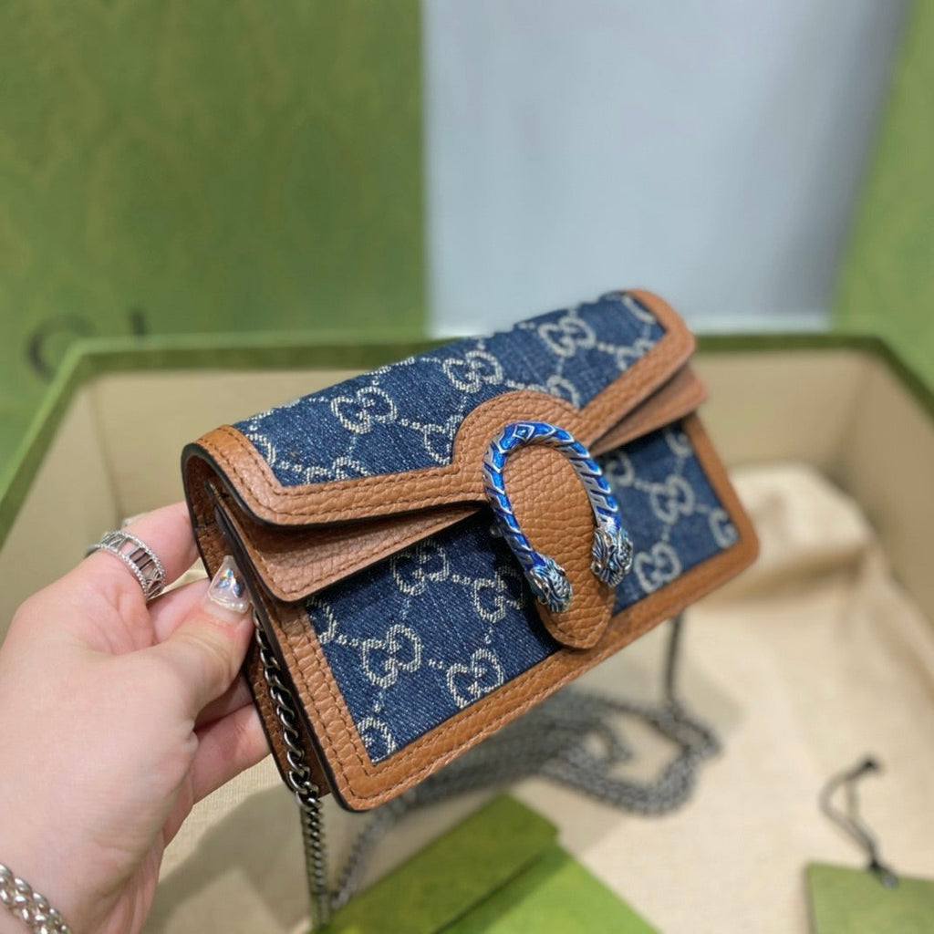 Gucci GG Supreme Black Denim Dionysus Bag – 476432/499623