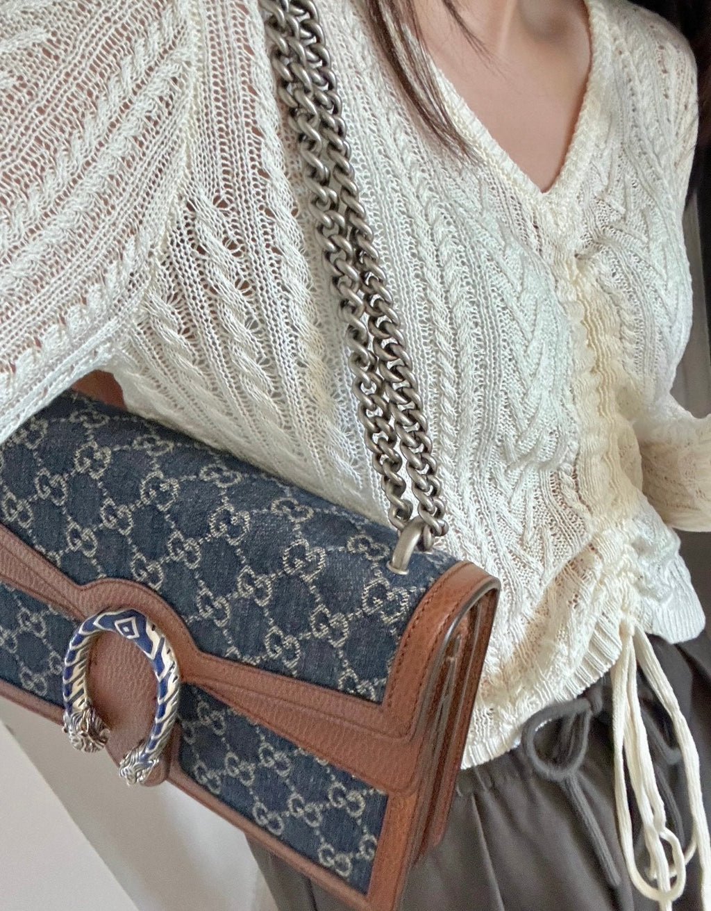 Gucci Dionysus Medium Denim Shoulder Bag – 400249
