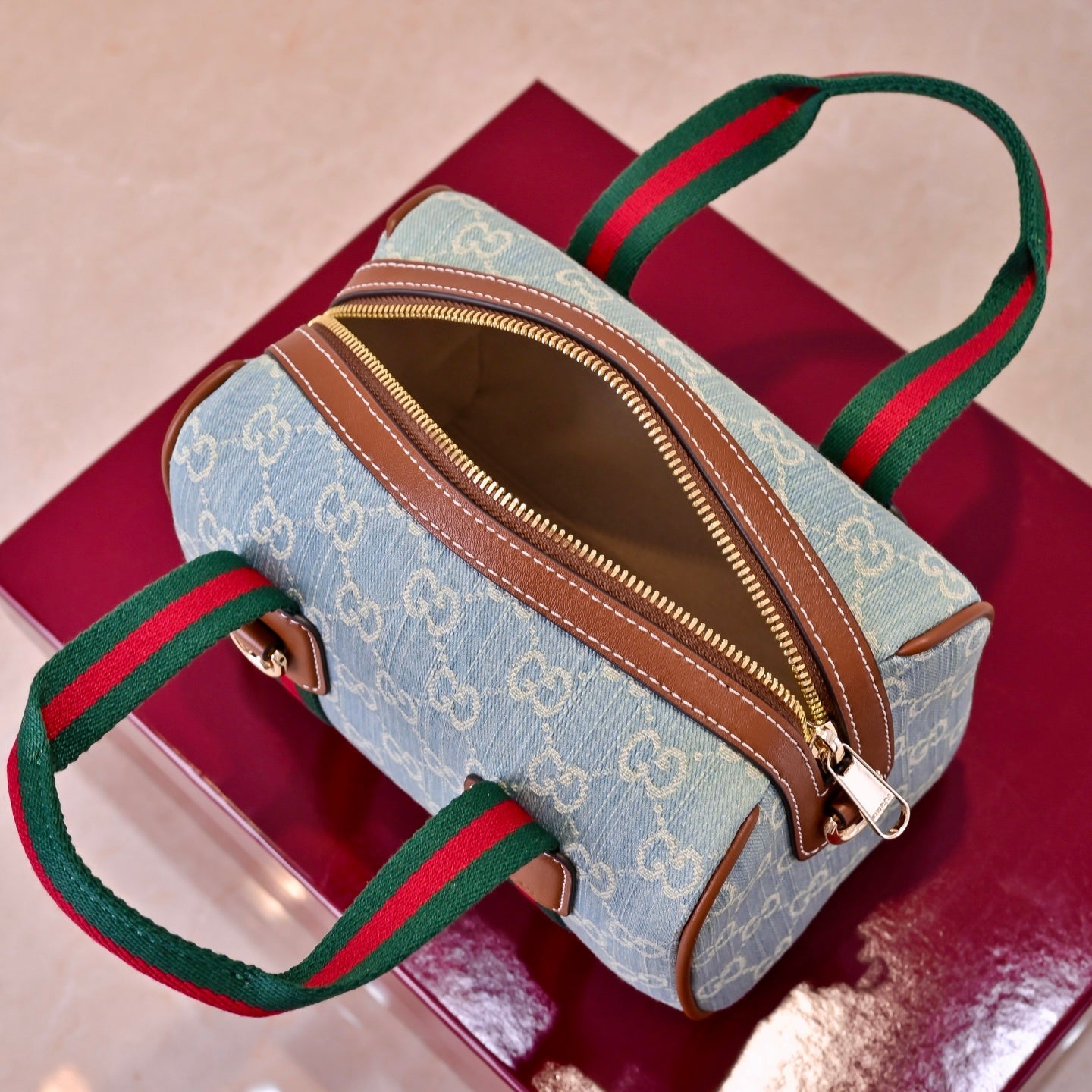 Gucci Ophidia Denim Web Pillow Bag – 859975