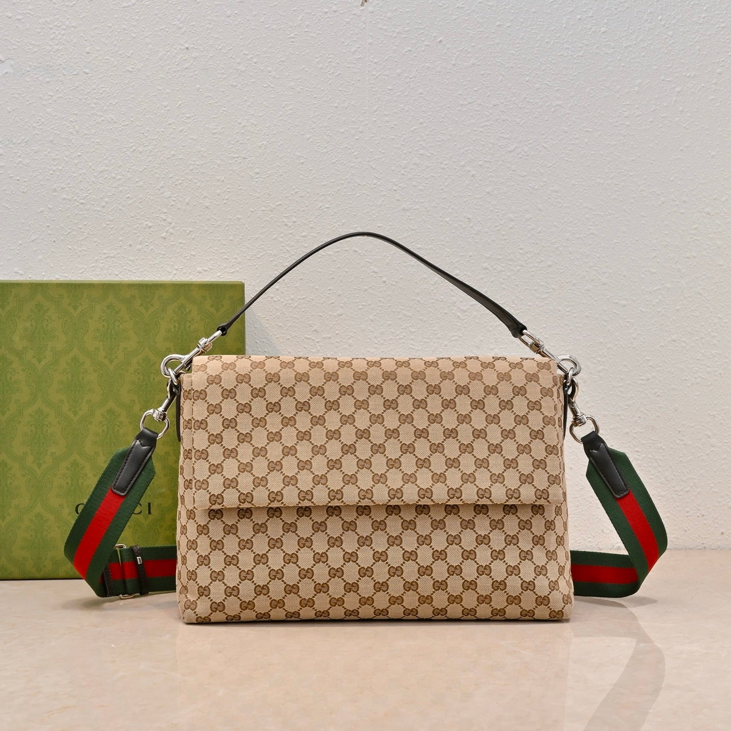 Gucci GG Canvas Large Top Handle Crossbody Bag – 821616