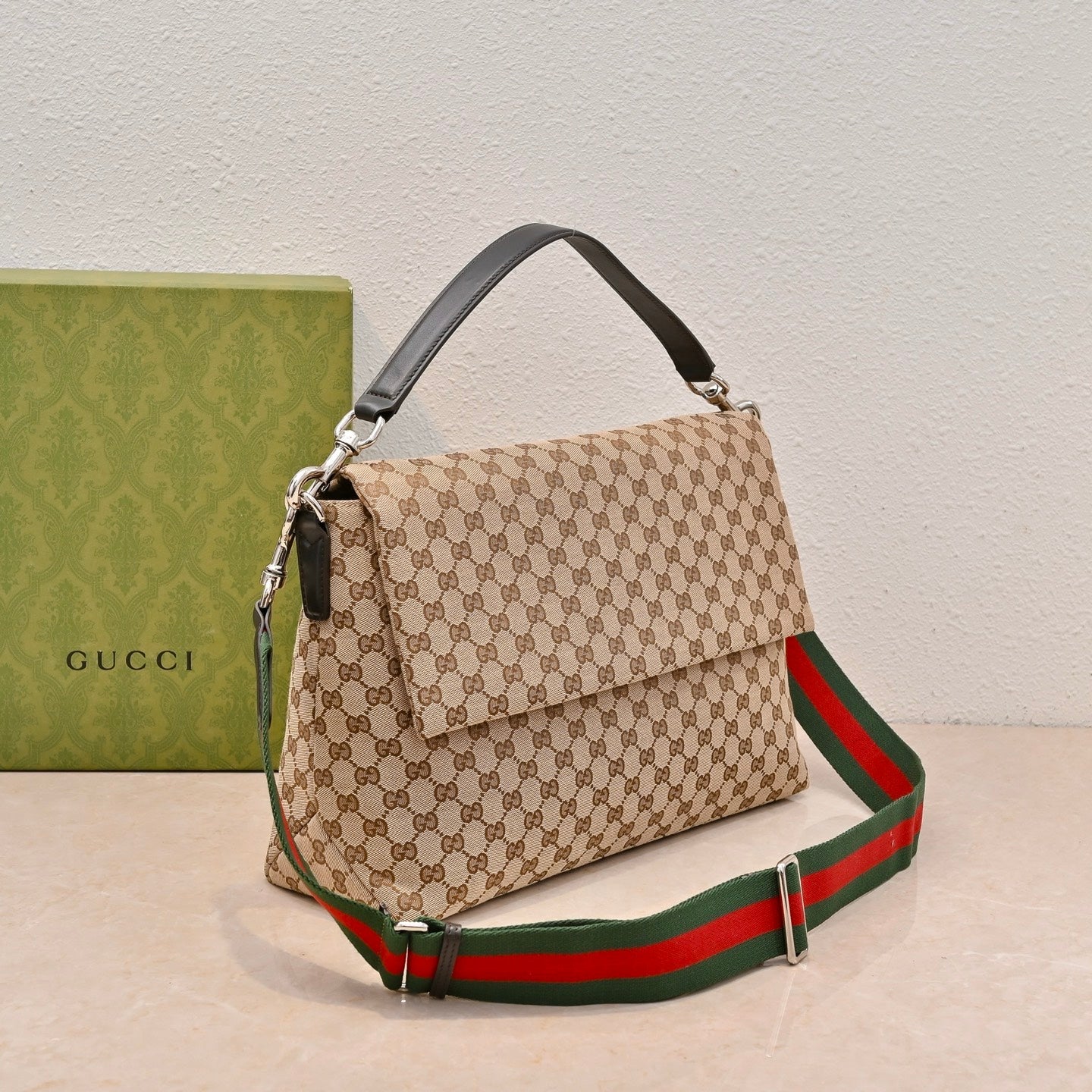 Gucci GG Canvas Large Top Handle Crossbody Bag – 821616